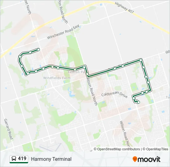419 Bus Line Map