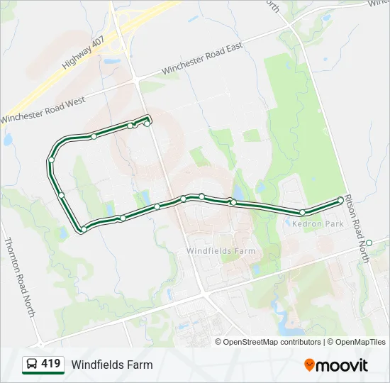 Plan de la ligne 419 de bus