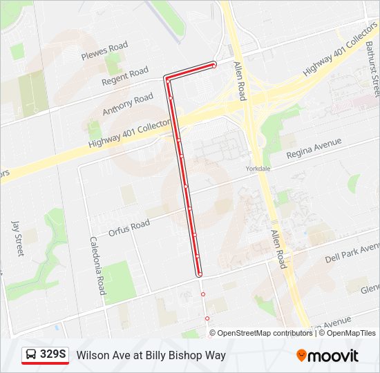 329S Bus Line Map