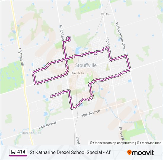 414 bus Line Map