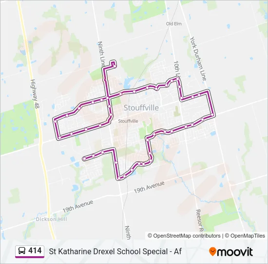 414 Bus Line Map