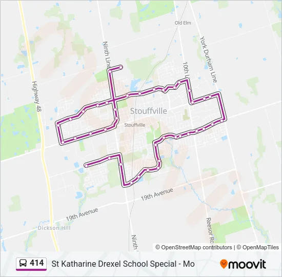 414 Bus Line Map