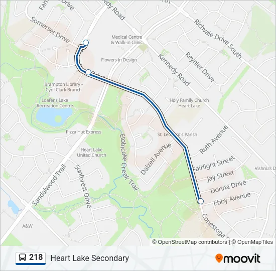218 Bus Line Map