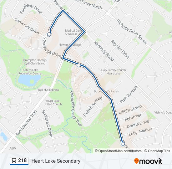 218 Bus Line Map