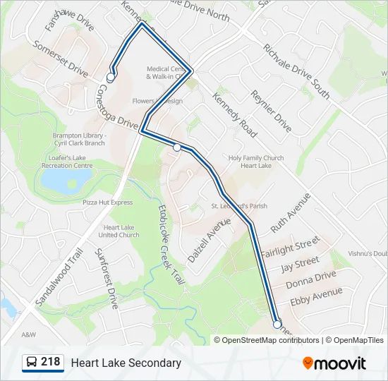 218 Bus Line Map