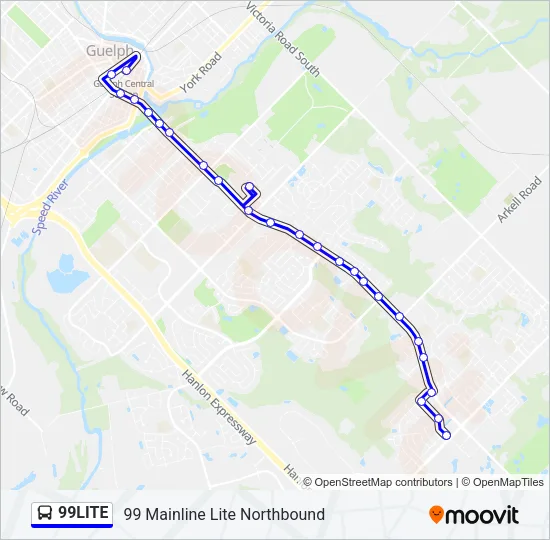 99LITE Bus Line Map