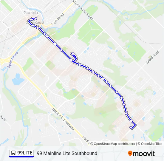 99LITE Bus Line Map