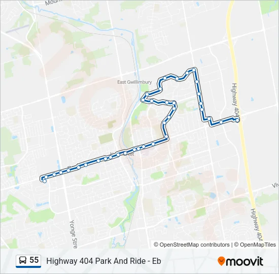 55 Bus Line Map