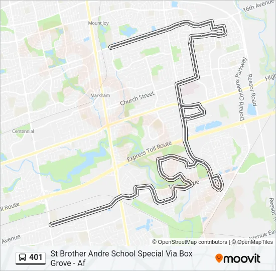 401 Bus Line Map