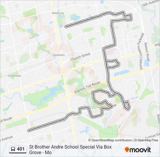 401 Bus Line Map
