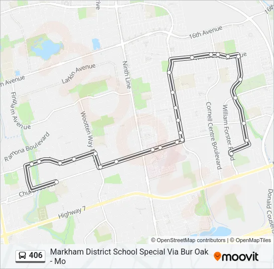 406 Bus Line Map