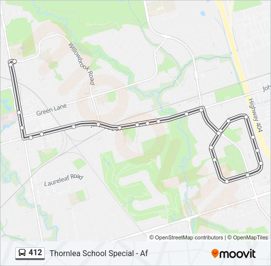 412 Bus Line Map