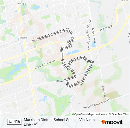 416 Bus Line Map