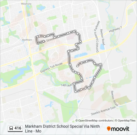 416 Bus Line Map