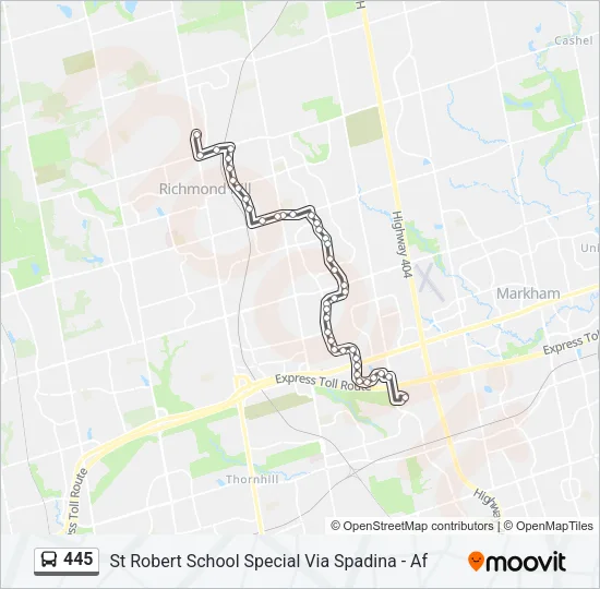 445 Bus Line Map