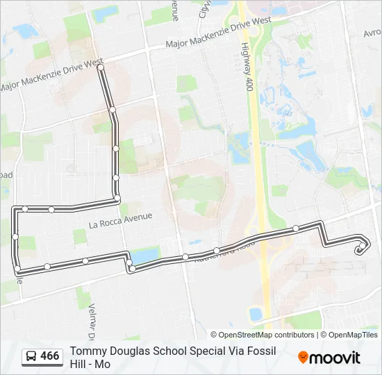 466 Bus Line Map