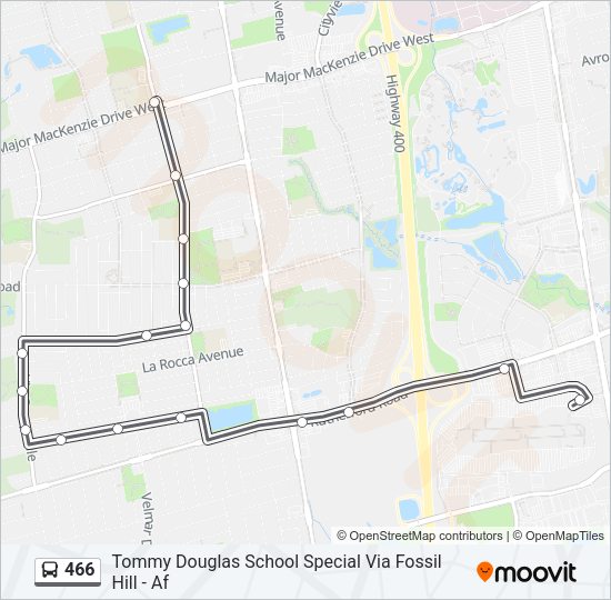 466 Bus Line Map