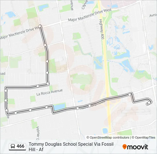466 Bus Line Map