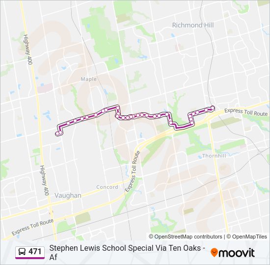 471 Bus Line Map