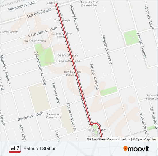 7 Bus Line Map