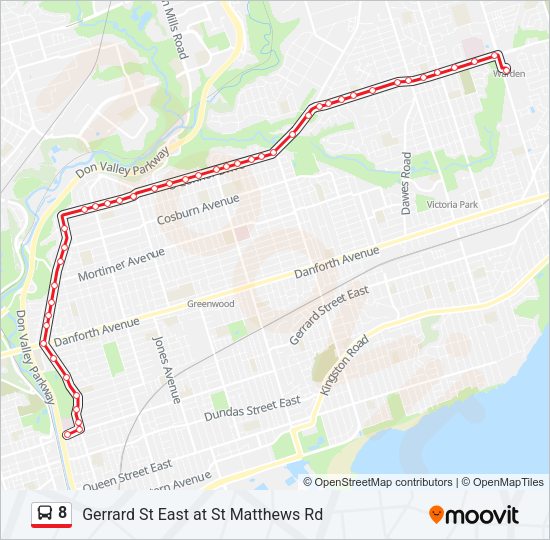 8 Bus Line Map