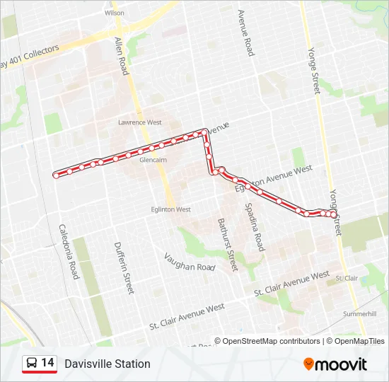 14 Bus Line Map