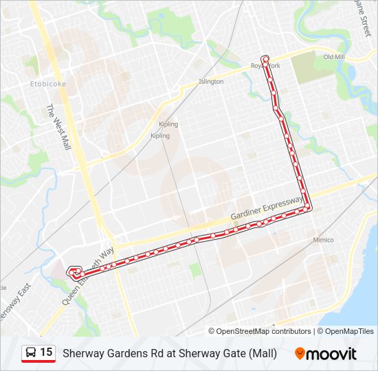 15 Bus Line Map