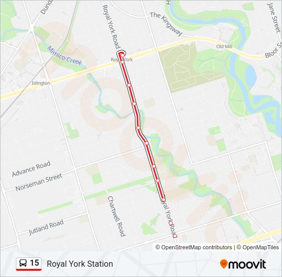 15 Bus Line Map
