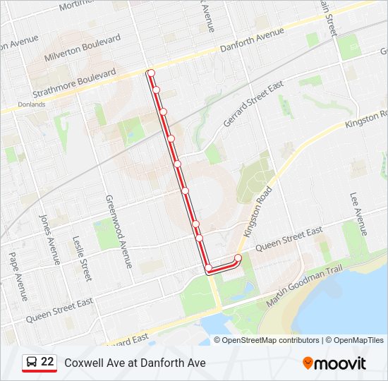 22 bus Line Map