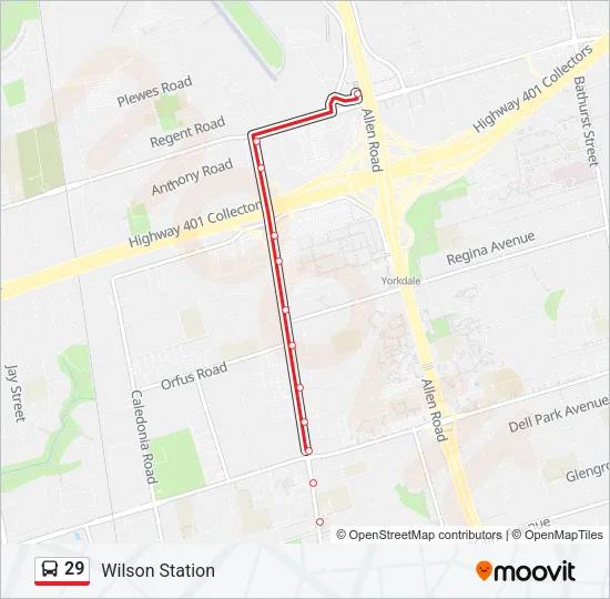 29 Bus Line Map