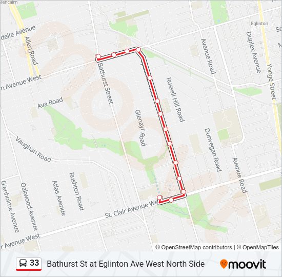 33 Bus Line Map