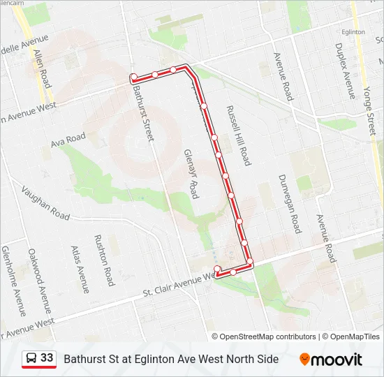 33 Bus Line Map