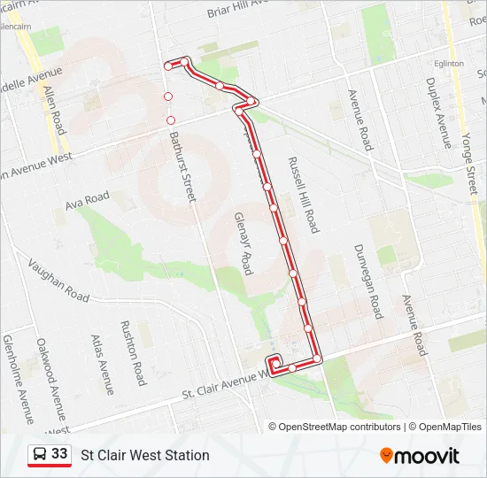 33 Bus Line Map