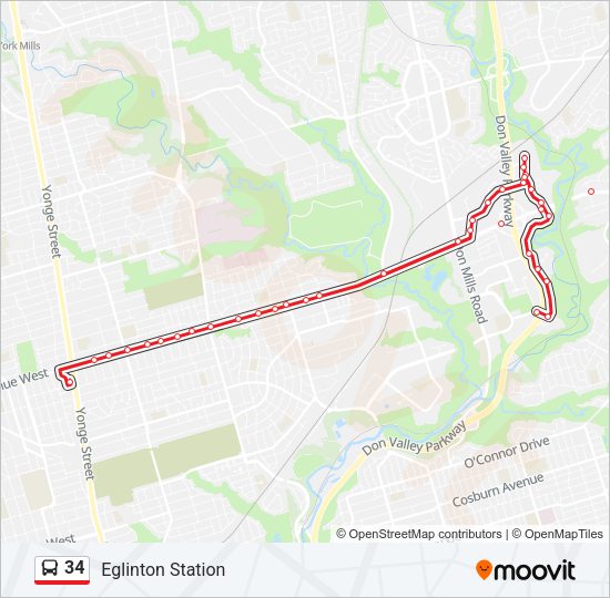 34 Bus Line Map