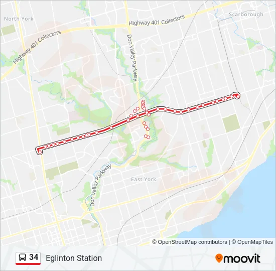 34 Bus Line Map