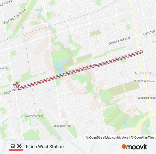 36 Bus Line Map