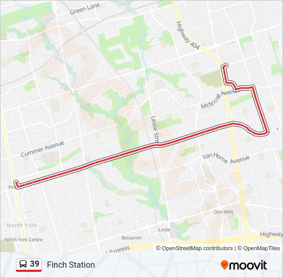 39 Bus Line Map