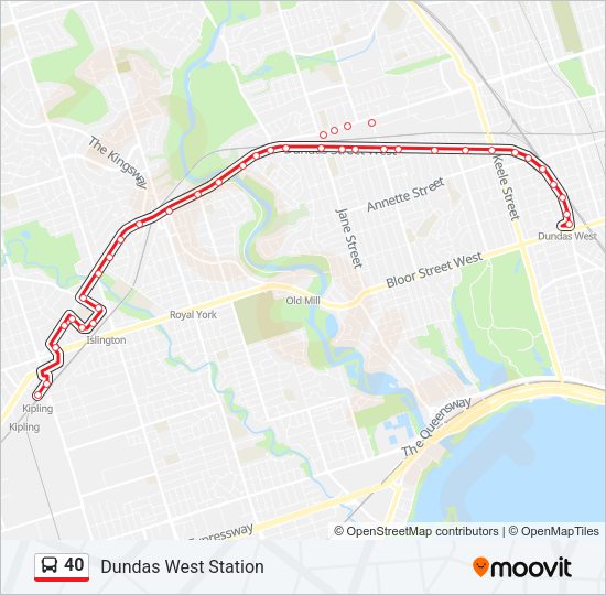 40 Bus Line Map