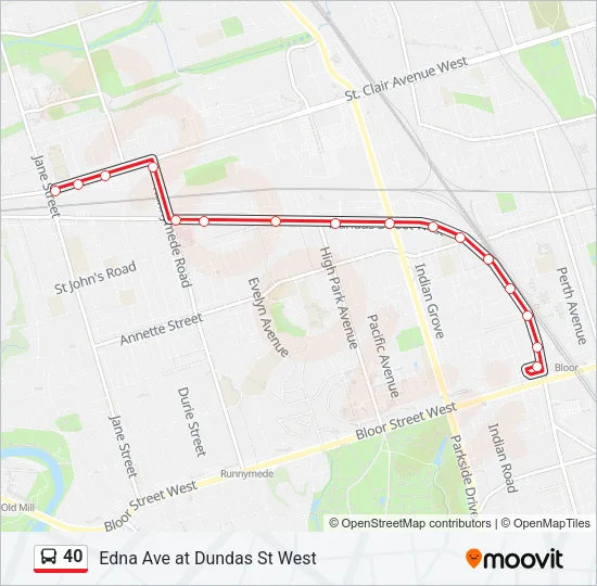 40 Bus Line Map
