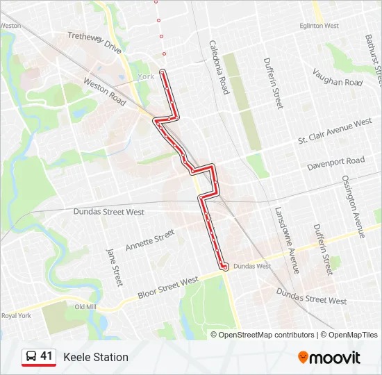 41 Bus Line Map