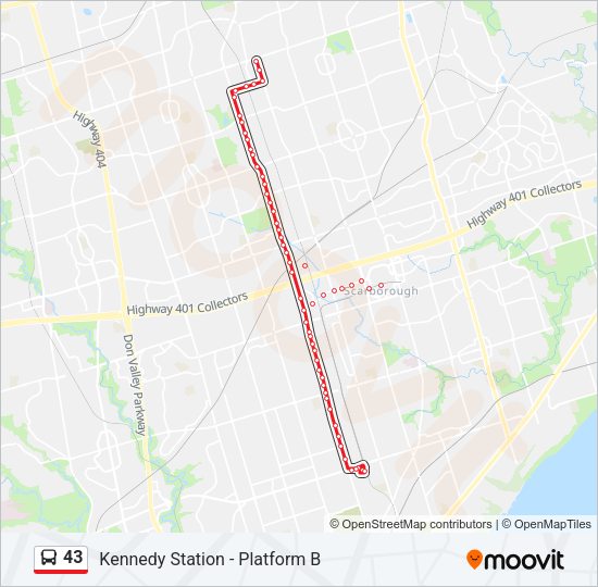 43 Bus Line Map