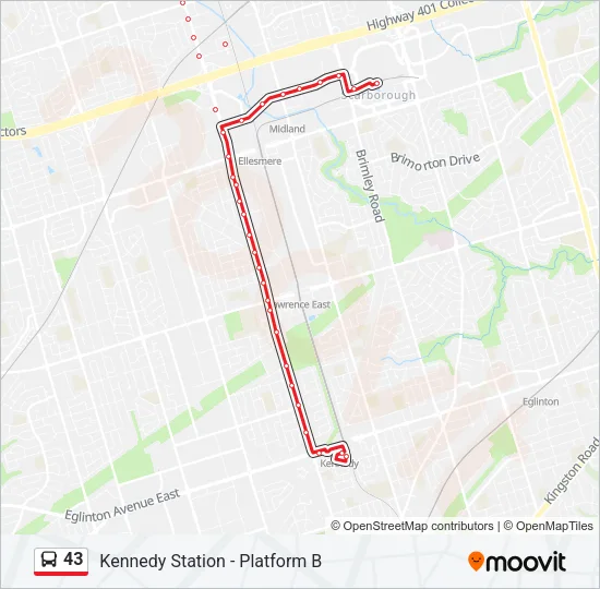 43 Bus Line Map