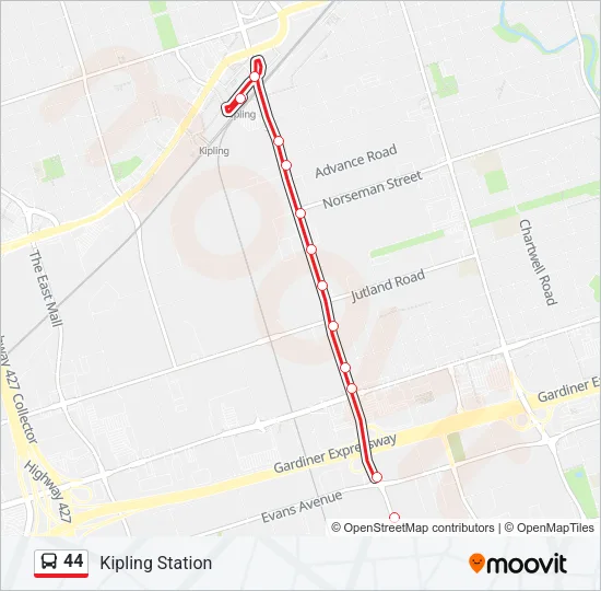 44 Bus Line Map