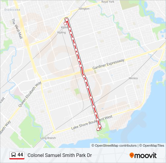 44 Bus Line Map