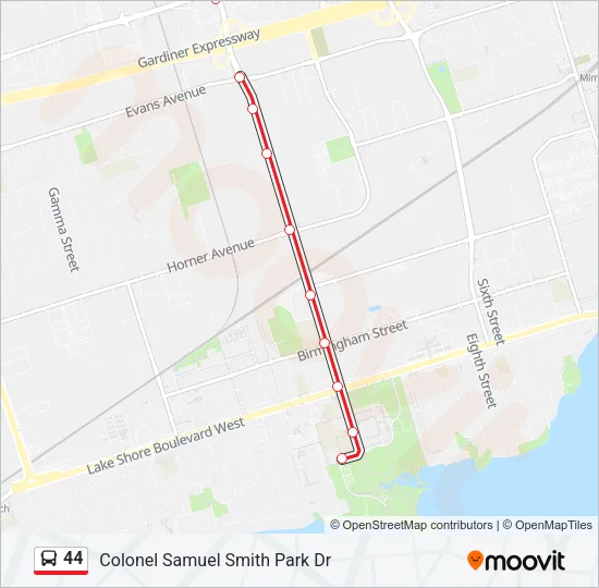 44 Bus Line Map