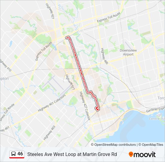 46 bus Line Map