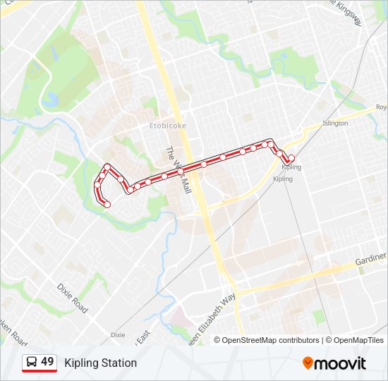 49 Bus Line Map