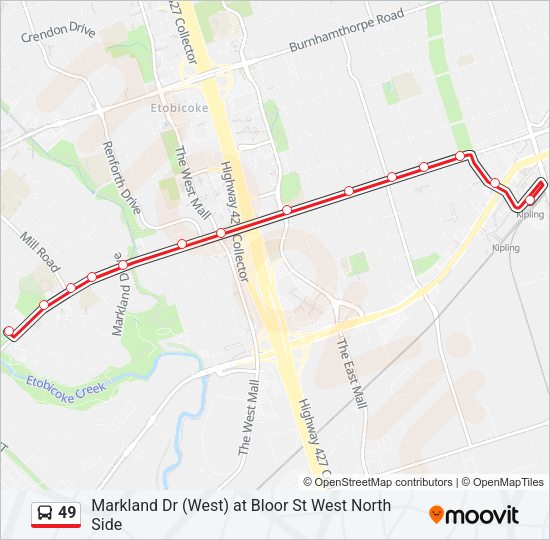 49 Bus Line Map