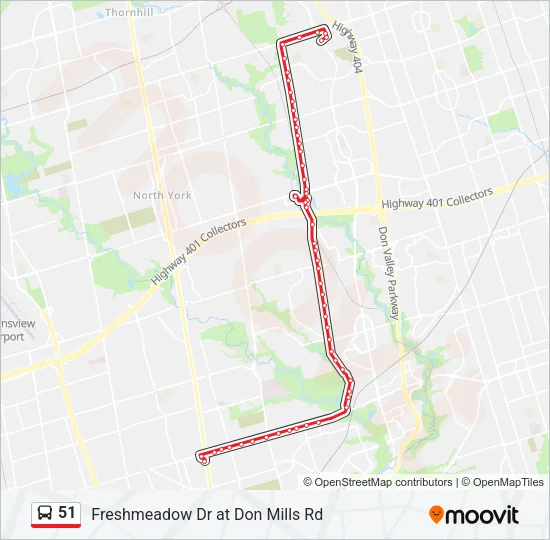 51 Bus Line Map