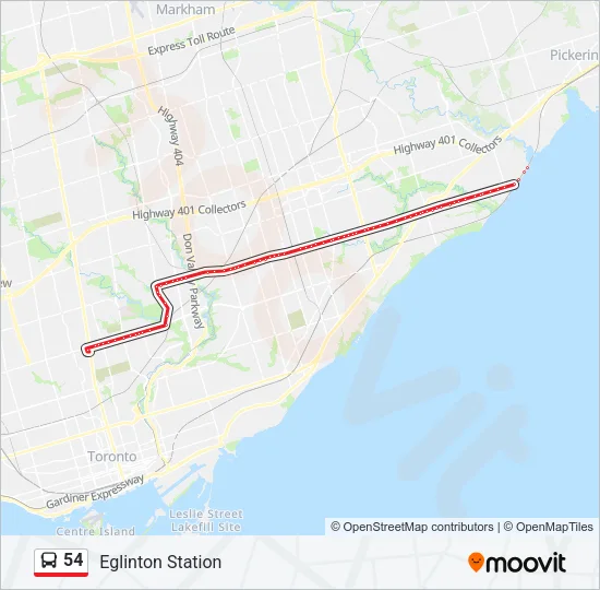 54 Bus Line Map